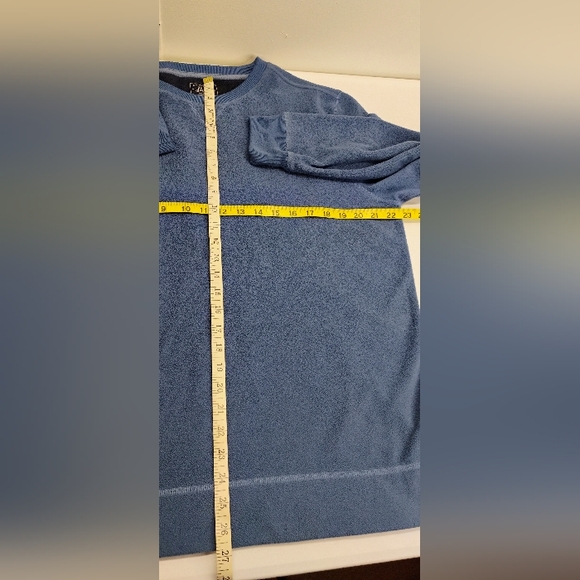 G.H. Bass & Co. Men's Fleece Sweater Pullover Blue Crew Neck M-3 - Picture 5 of 7